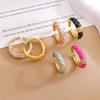 Ring European and American Color Gypsy Ring Simple Fashion Does Not Fade Light Luxury Temperament Women's High Sense Ring