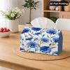 2D Flat, 1pc Vintage Daisy Tissue Box Cover Suitable for Decorative Napkin And Tissue Storage Boxes, Fabric Outer Cover Compatible with Home, Kitchen,