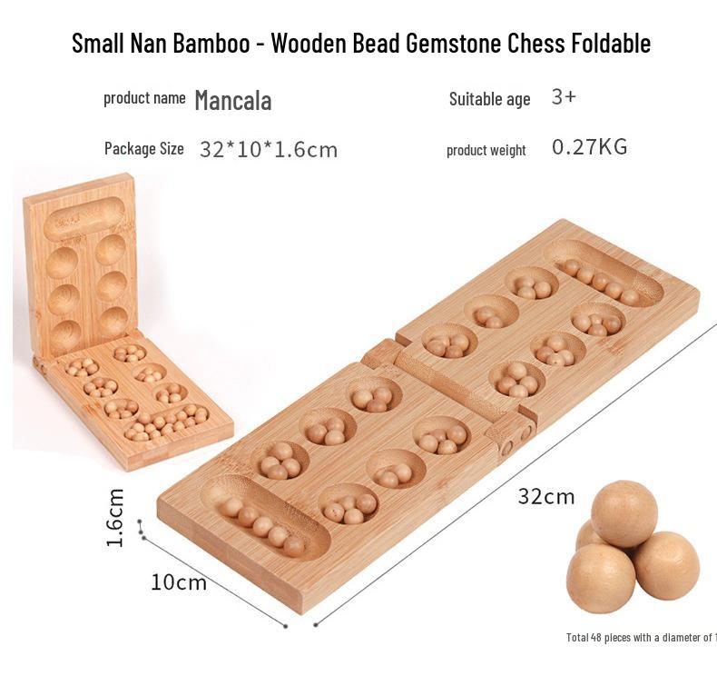 Kids' Gem African Chess Puzzle: Wooden Beads Sorting & Planting Checker Game