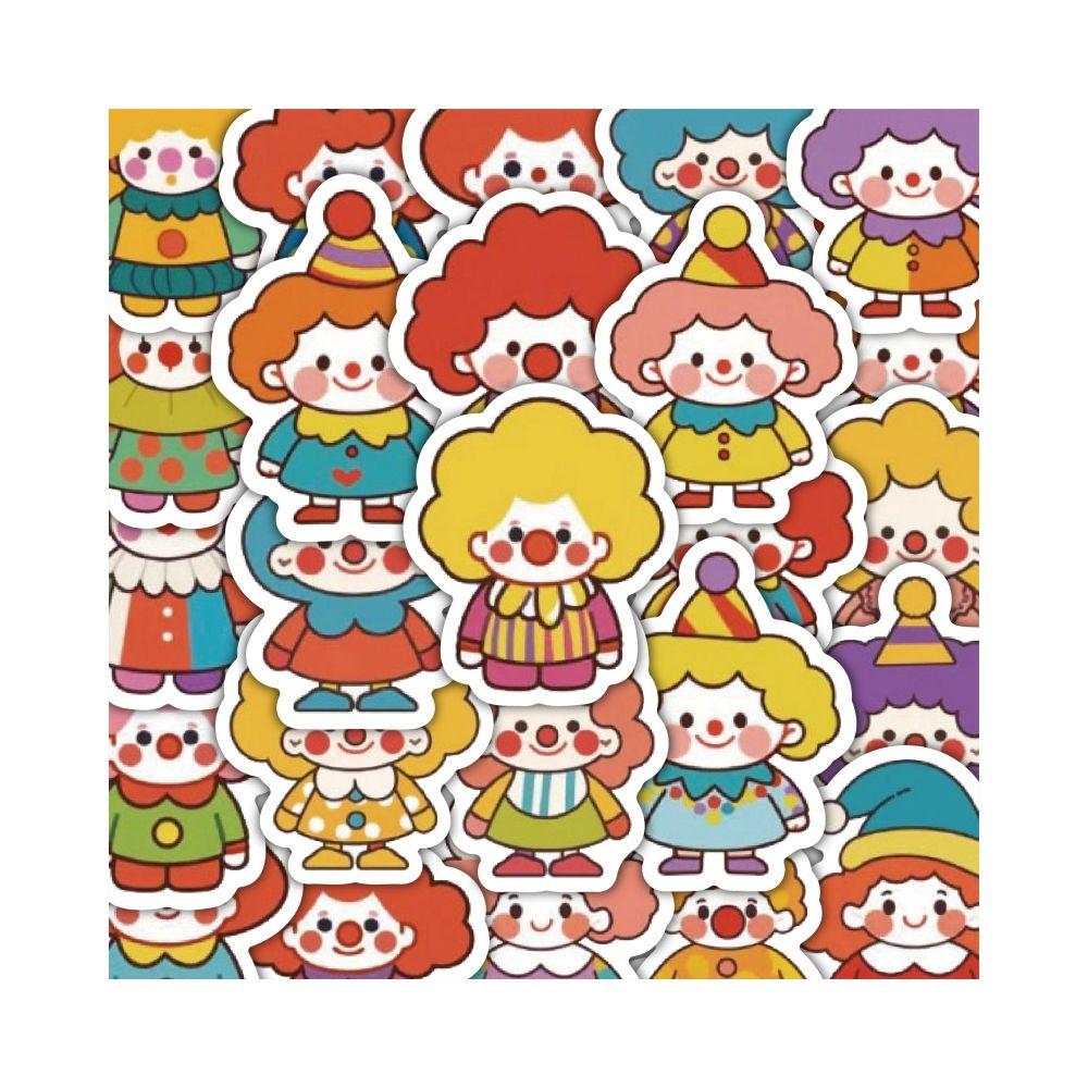 

60 штук милых мультяшных креативных наклеек с изображением клоуна из парка развлечений для украшения ручного счета, рабочего стола и ноутбука - водонепроницаемые наклейки 60 stickers