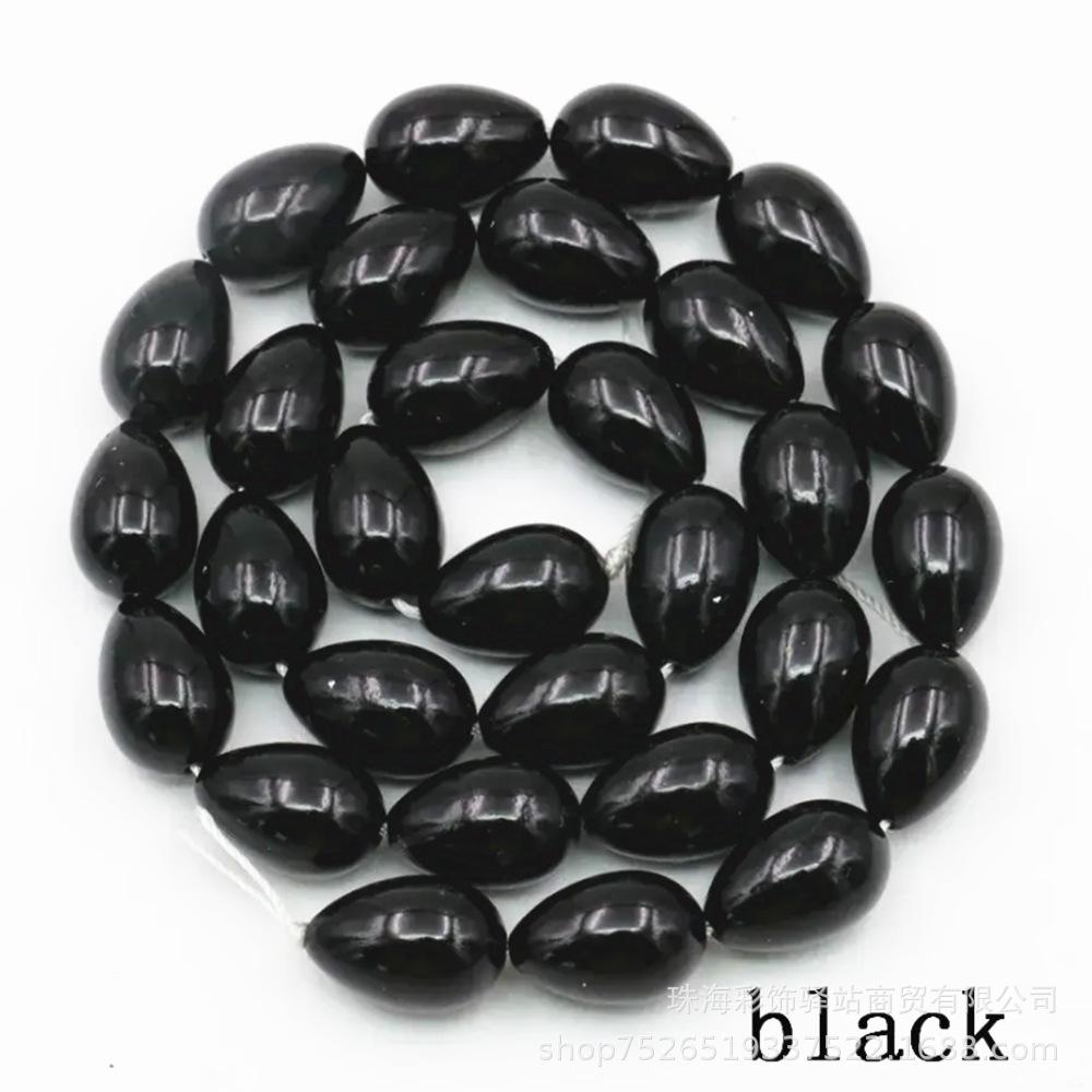 9x13mm Teardrop Glass Shell Beads - Painted, Non-Peeling, Loose Beads for DIY Jewelry.