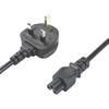 UK Certified 13A Fused C5 Power Cord, 1.5m Cable for Laptop/Monitor with BS Standard & Flower Tail Design