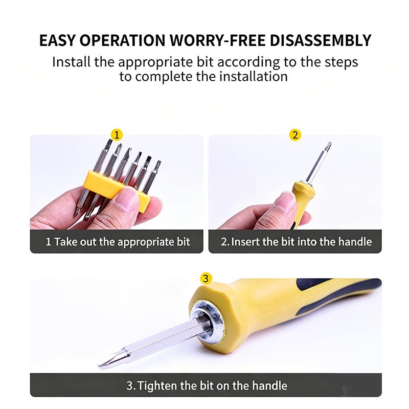 12-in-1 Hand-Präzisionsschraubendreher-Set, Multifunktionales Reparaturwerkzeug für Zuhause für Elektronik und Gerätepflege