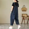 Mouhoukyo Denim Long Women's Overalls, Pants, Pants, Figure-Facing All-in-One, M-2XL (Color Shown, 2XL)