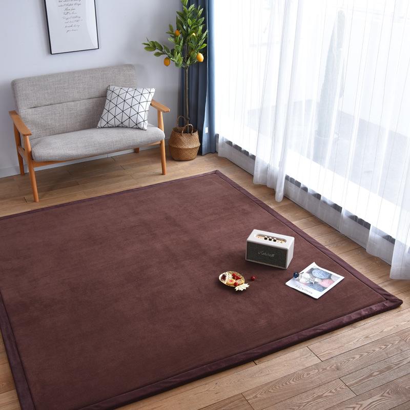 Deep Blue Tatami Floor Mat: 2cm Thick Coral Fleece, 3m X 2m