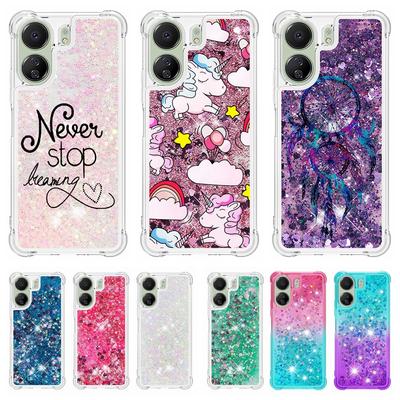 13C Pouzdro Pro Xiaomi Redmi 13C Kryt Malovaný Vzor Třpytivý Tekutý Kryt s Pískem pro Xiomi Redmi 13C 12C Pouzdro na Telefon Fundas