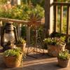 Rustic Metal Windmill Garden Statue Farmhouse Tabletop Decor Weathered Finish Outdoor Indoor Accent Piece