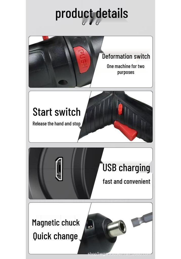 Rechargeable Handheld Electric Screwdriver and Drill Set with Screw Bits