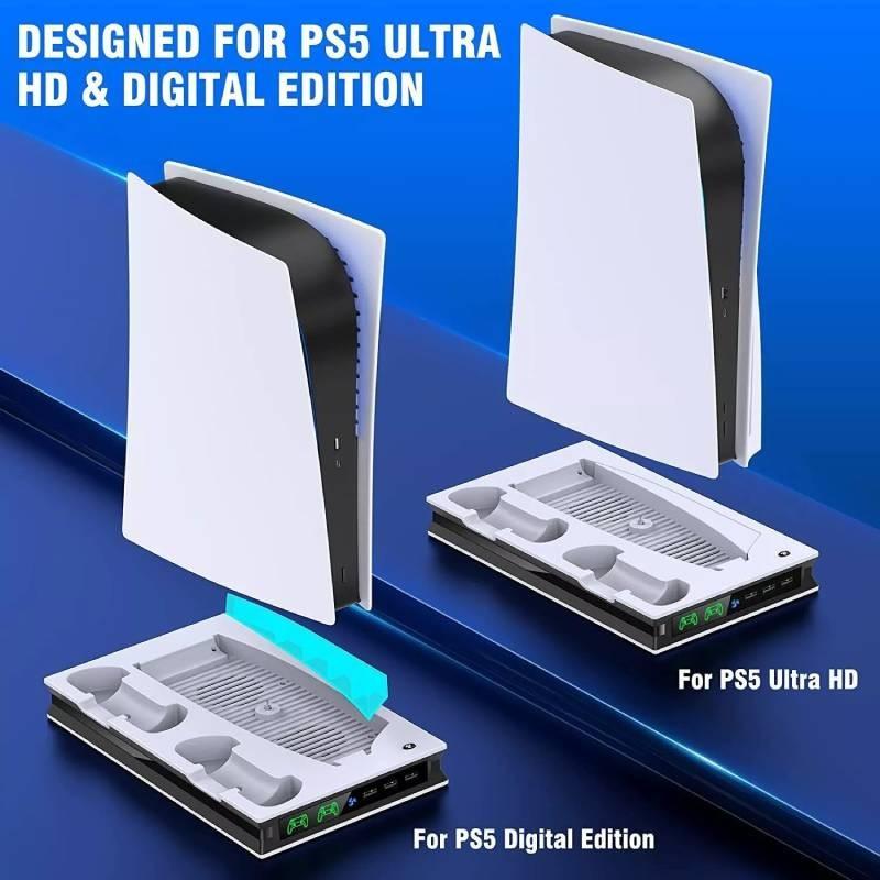 Console Ps5 For Stand With Cooling Fan Controller Charger Multi Function Bracket