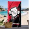 Asciugamano da Spiaggia Personalizzato Stampato Ajax Amsterdam Logo Calcio Supporto Nome Personalizzato Testo Asciugamano Assorbente Per Sport Viaggio Regalo Speciale
