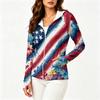 Women's Fashion Zip Up Hoodie Long Sleeve Sun Protection Jacket with Hood and Pockets Lightweight Printed Outerwear for Outdoor Activities