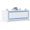  Coffee Table with LED, White, Wood-based Material