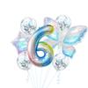 Colorful Transparent Butterfly Balloon Set Birthday Party Gradual Change Digital Birthday Party Decoration Supplies