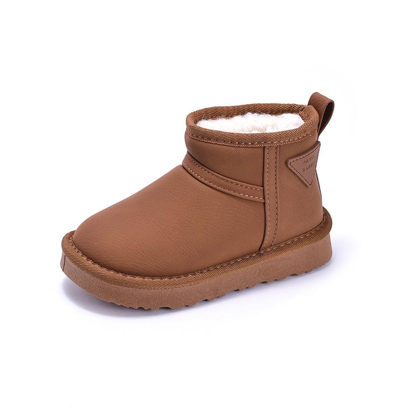 

Winter Baby Girl Shoes Toddler Snow Boots Children Infant Plush Warm Kids Short Boots Boys Cotton Shoes 27 хакі