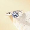 Adjustable Six-Prong Simulated Diamond Ring for Women & Couples
