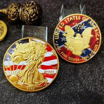 Moneda conmemorativa extranjera de la Estatua de la Libertad Estadounidense 2012-2024 Medalla conmemorativa en relieve de colores de varios años