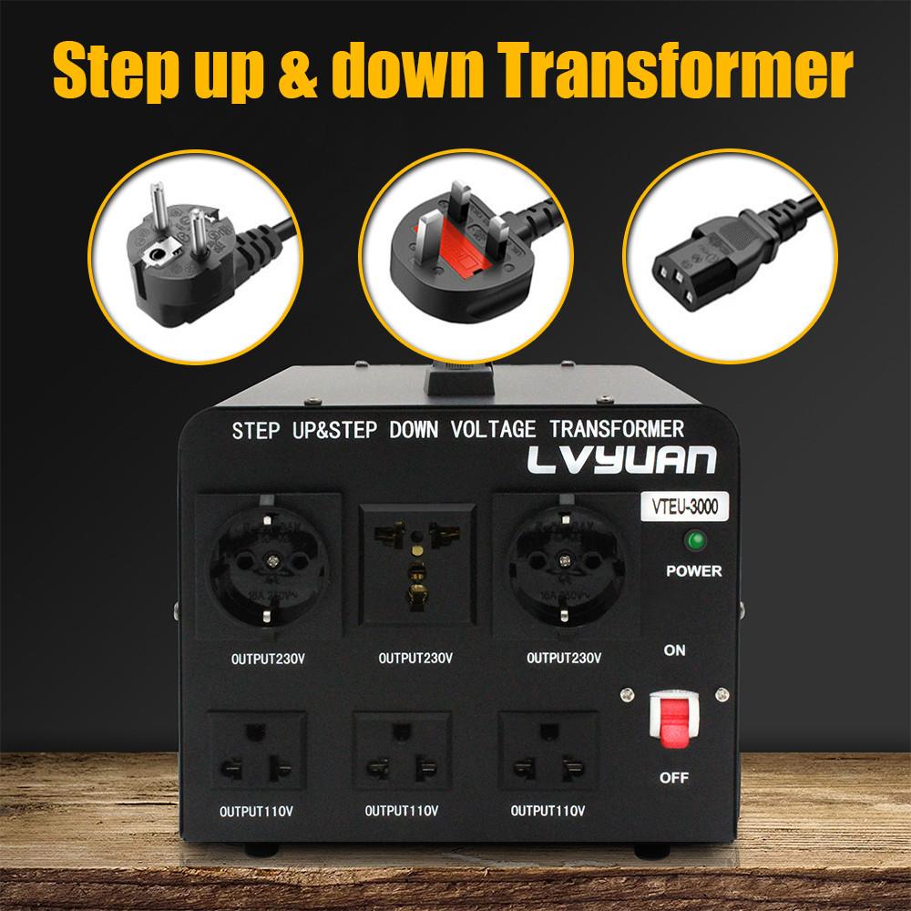 3000W/5000W High Power Voltage Converter Step Up & Down Voltage Transformer Household Portable Power Adapter