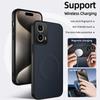 Luxury Carbon Fiber PU Leather Silicone Case For Motorola MOTO G34 G45 G85 5G Magnetic Wireless Charging Soft Cover Phone Cases