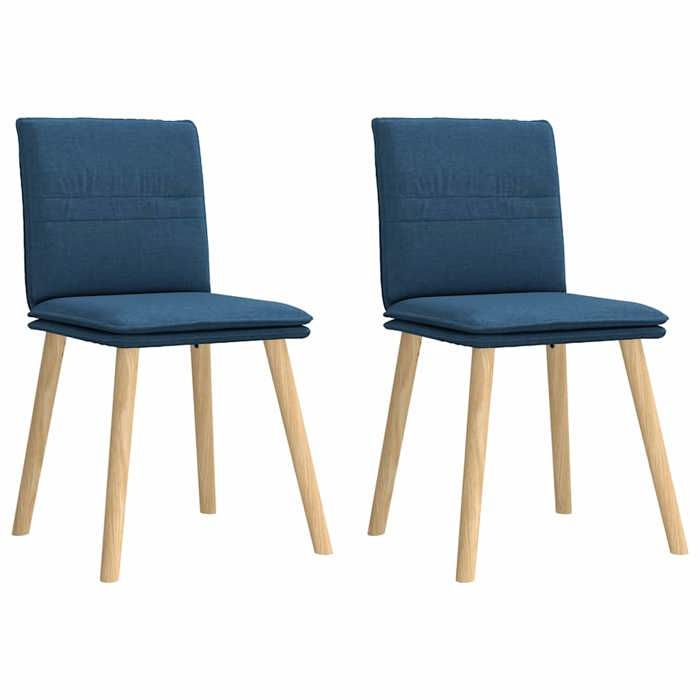 VidaXL Chaises à manger lot de 2 bleu tissu, chaise, chaise de salon, chaise d'accent, chaise de cuisine, siège de salle à 4101263