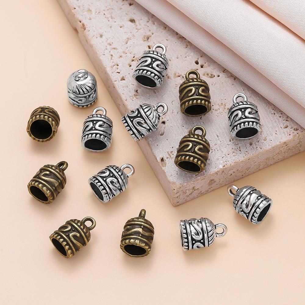 10pcs/Lots Alloy End Tip Tassel Caps Beads Cap End Cap for Beaded Charm Connectors DIY Jewelry Accessories Making Supplies