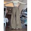 Women's American Retro Khaki Wide-Leg Flare Jeans - Spring/Autumn 2025 Collection, Loose Drape A-Line Floor-Length Pants