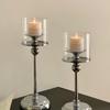 European-Style Retro Candle Holder with Glass Cover - High-Grade New Year Decoration Ornament