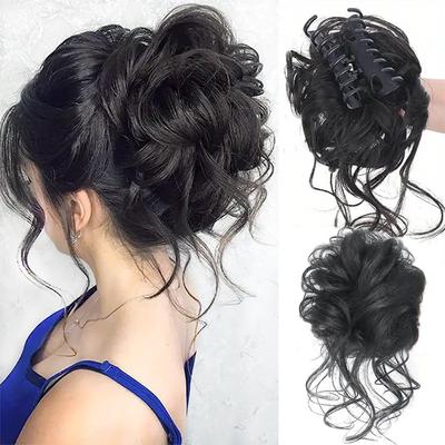 Συνθετικός Ακατάστατος Κότσος Μαλλιών Ανάλαφρη Περουκίνια Κλιπ Μαλλιών Σκριτσάκια Μαλλιών Επέκταση Σγουρό Κυματιστό Πόνυτεϊλ Τούφες Μαλλιών Κλιπ Μαλλιών Νύχι Για Γυναικεία Φορέματα