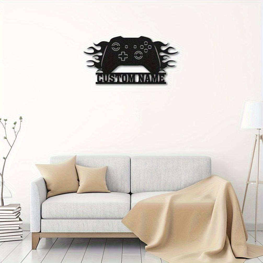 Personalized Metal Gaming Controller Wall Decor, Custom Name Sign for Gamers, All Weather Art for Game Room, Birthday Gift for Teens Adults