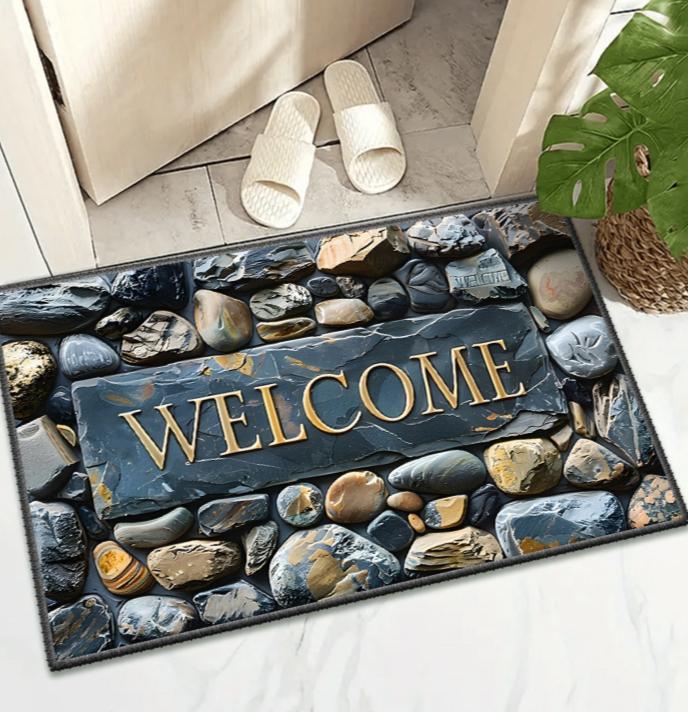 Pattern Welcome Door Mat Anti Slip Floor Mat Indoor and Outdoor Entrance Carpet Home Decoration Skid Resistant Carpet