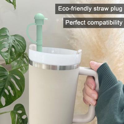 Silicone Straw Cap Dust-Proof Reusable Straw Toppers for Cups Leak Proof Splash Proof Straw Cover Fits Various Cup Eco-friendly Straw Accessory
