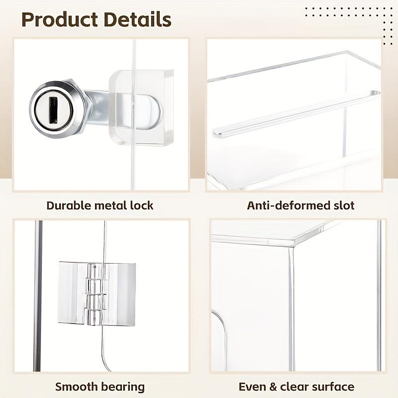 PGY Acrylic Transparent Card Box with Lock Money Saving Jar Coin & Cash Bank Waterproof  Voting/Suggestion/Tip/Jar Donation Box