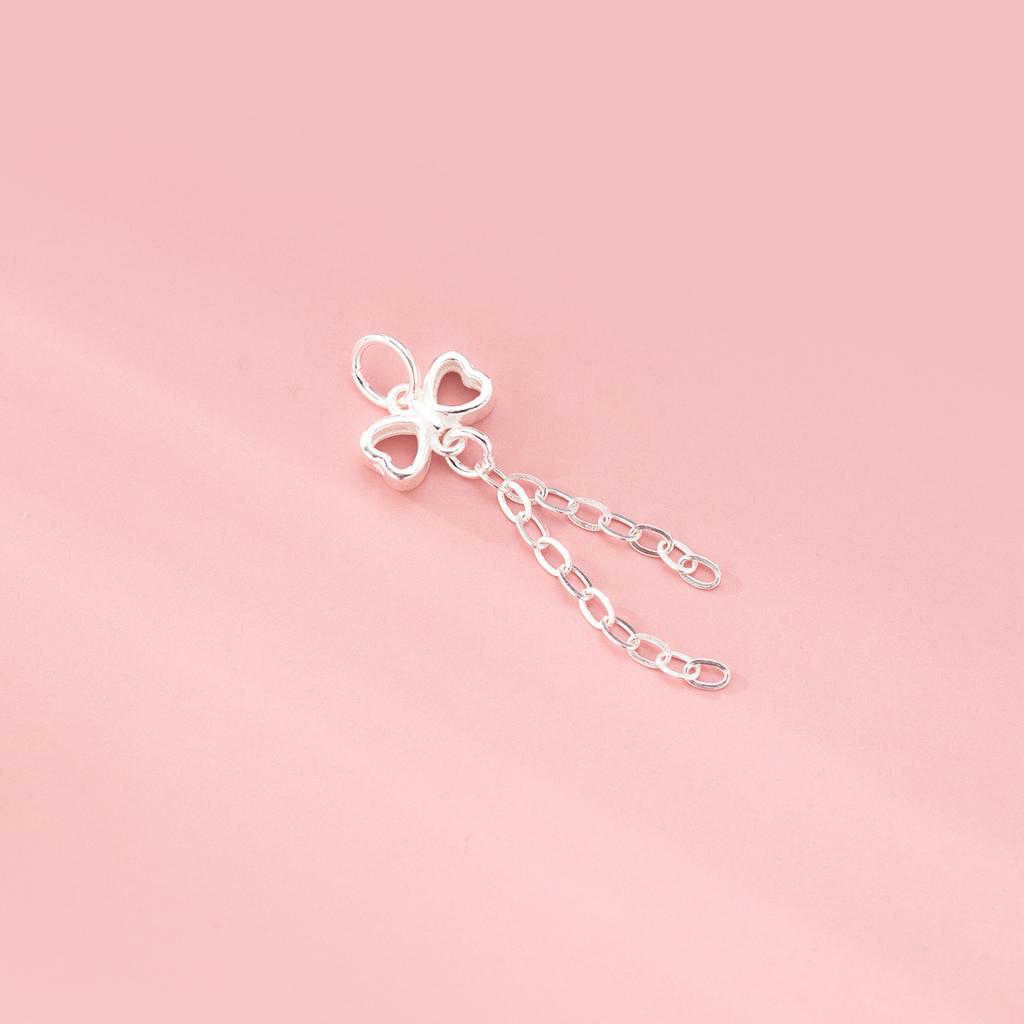 S925 Sterling Silver Bowknot Cross Chain Tassel Pendant DIY Bracelet Pendant Handmade Braided Rope Material Accessories
