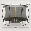 10ft Outdoor Trampoline with Enclosure Net, Spring Cover, Black