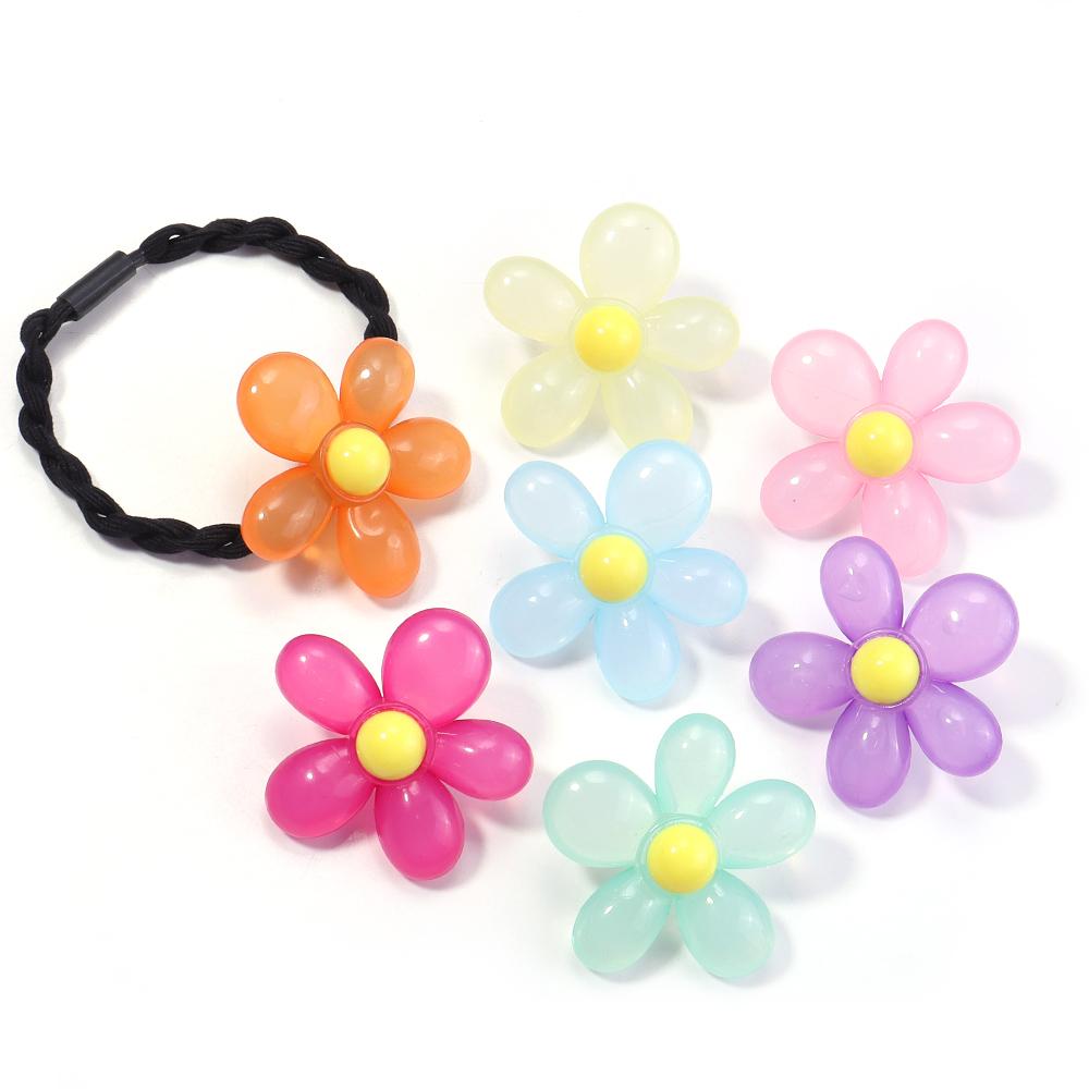 10 Stück/Los Acryl-Blütenperlen Jelly-Farbe Sonnenblumenperlen Lose Abstandshalterperlen Für Schmuckherstellung DIY Halskette Haarschmuck