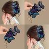 Flower Tassel Hair Grab Clip Kniting Large Shark Clip Vintage Butterfly Hair Claw  Women