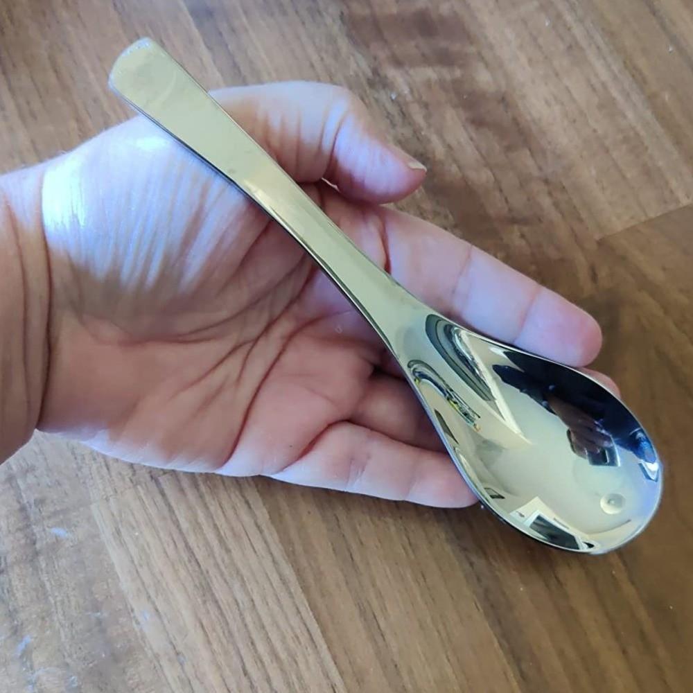 6PCS Large Stainless Steel Spoons Food-grade Dessert Spoons Practical Rice Spoons  Dining Table