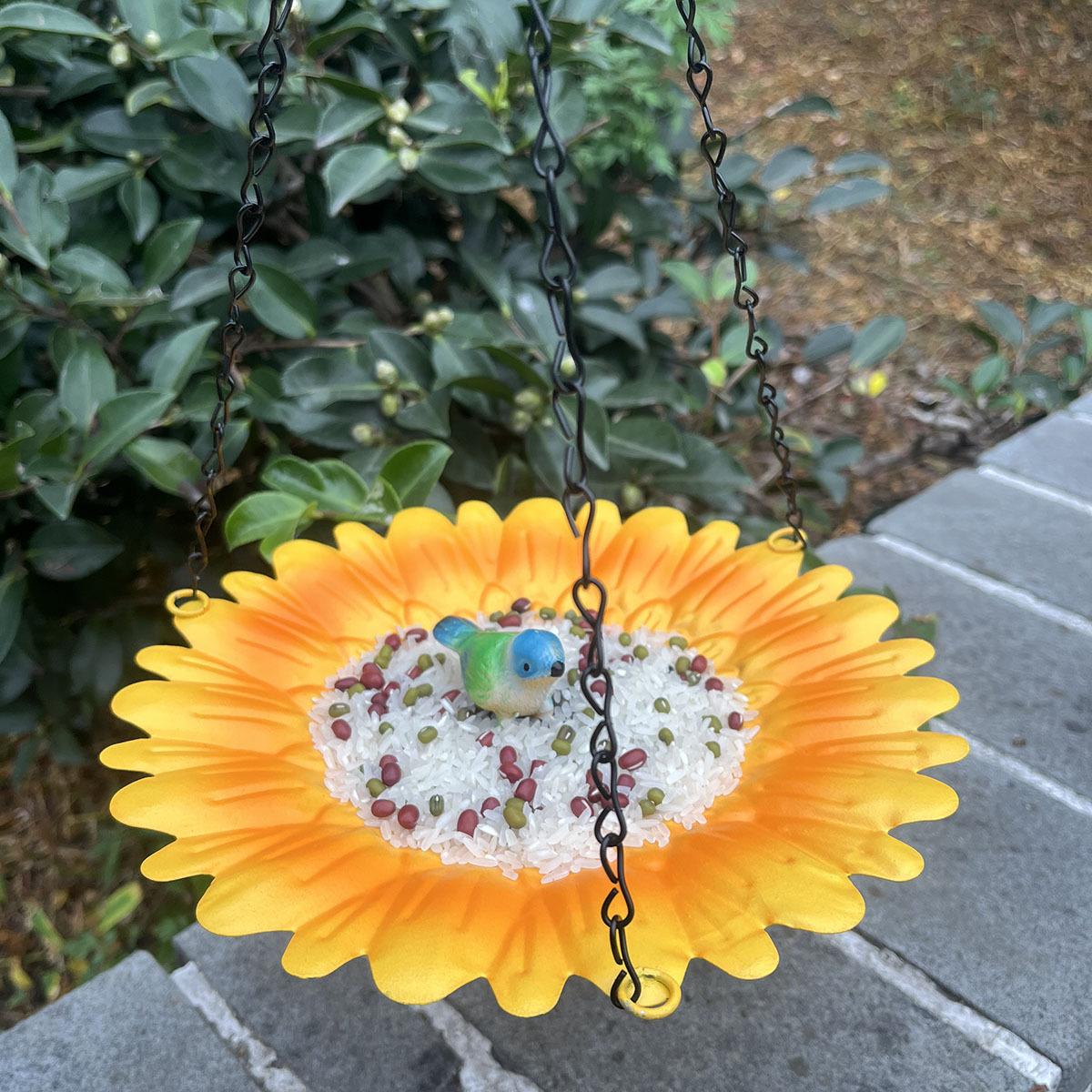 Металлический железный подсолнух форма птицы сад двор подвеска сад двор защита от белок кормушка для птиц