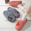 New cotton slippers cartoon bear female home indoor couple thickened and velvet home hospitality fluffy slippers male
