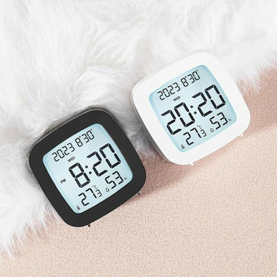 Multifunctional Rectangular Electronic Clock with Large Display - Wall Mountable and Standable Alarm Clock