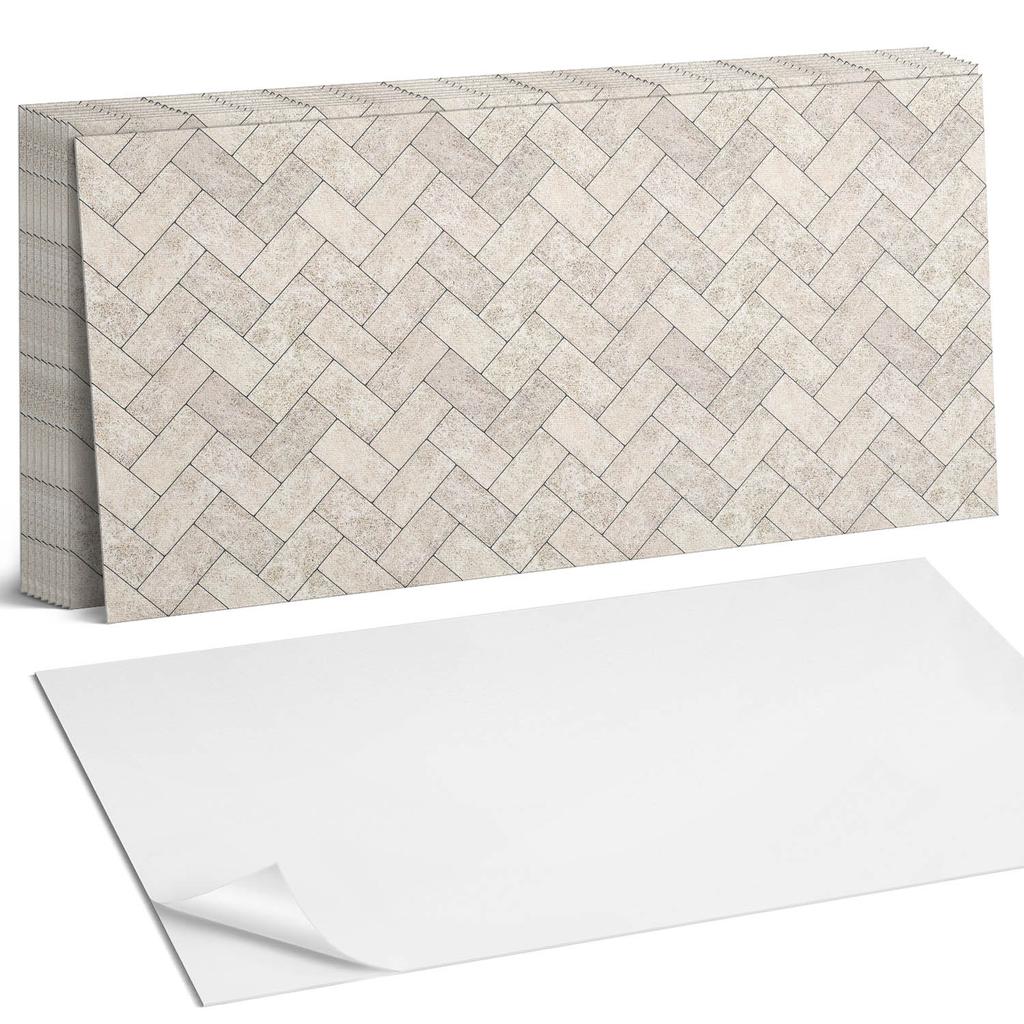 Zestaw Kafelków Pcv Z Wzorem Do Salonu Samoprzylepne Wzór W Jodełkę 10X40X20 Cm