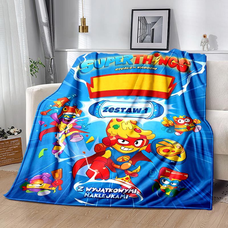 1pc Blanket Superthings2 Print Design, Lightweight Blanket for Sofa, Bed- Soft &Warm, Gift for All Seasons like Christmas, Halloween