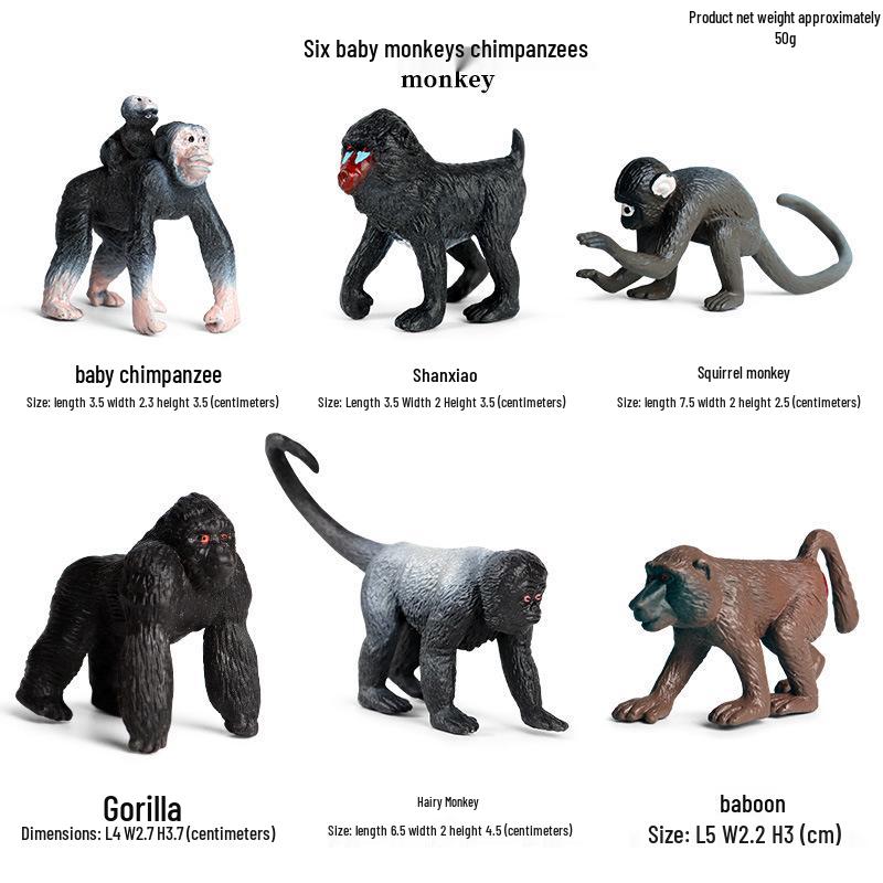 Children's Cognitive Simulation Primate Model: Gorilla & Golden Snub-nosed Monkey Wildlife Toy