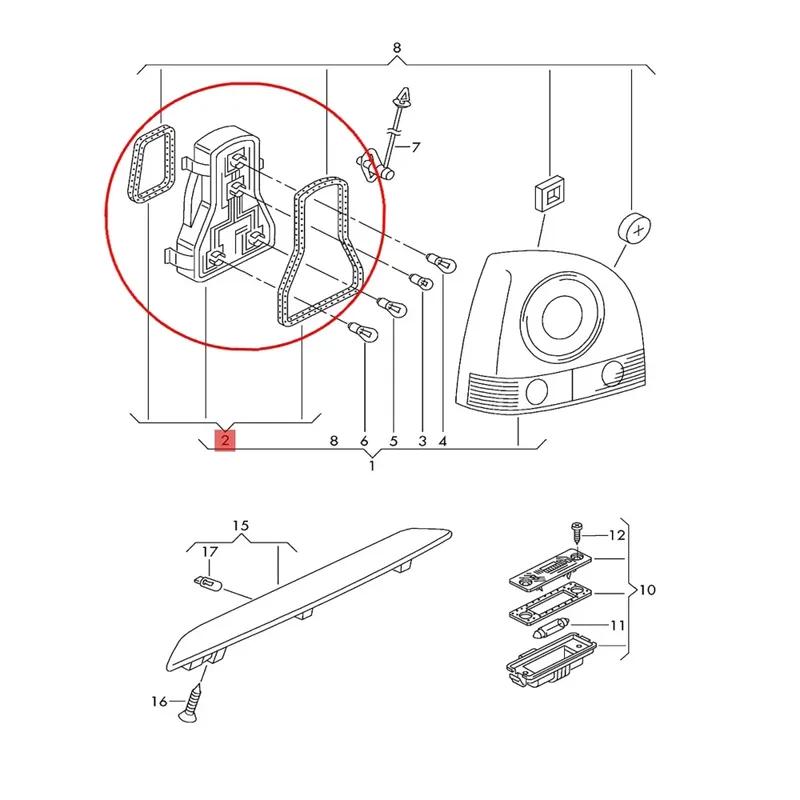 Rear Taillight Tail Lamp Light Bulb Holder Base Circuit Board For Volkswagen VW Polo 2006-2010 6QD945257A 6QD945258A