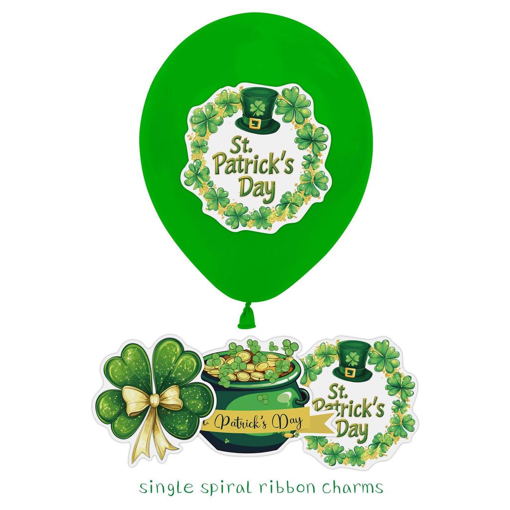 St. Patrick's Day Shamrock Balloon Set & LUCKY Banner Cake Topper