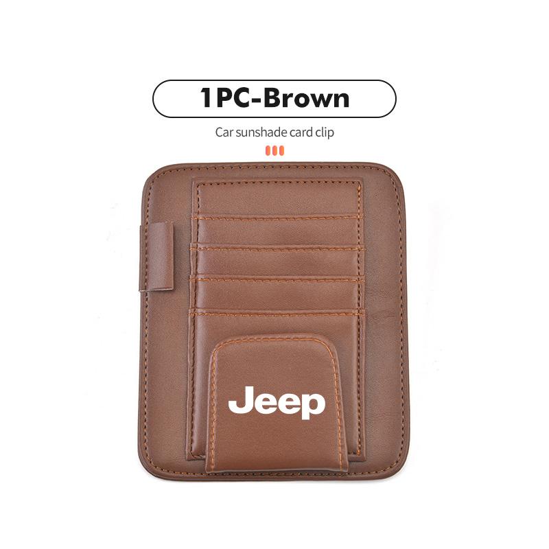 Car Sunvisor Storage Clip Multi-Pocket Card Ticket Clip Organizer Interior Accessories For Jeep JK JL JKU TJ YJ CJ Wrangler AMY1