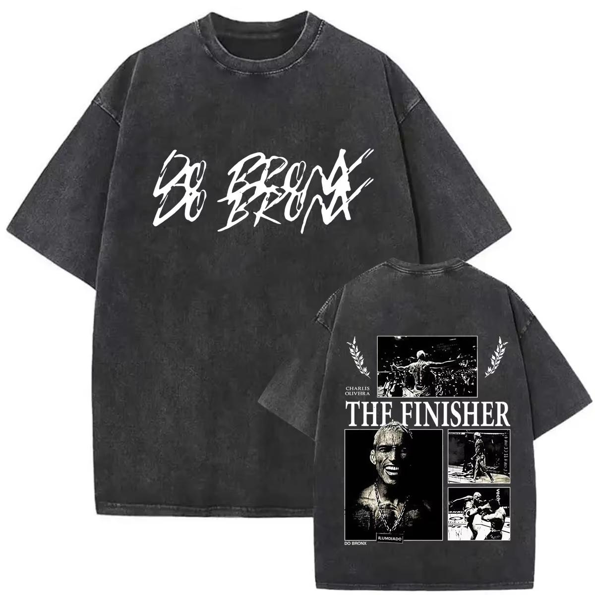 Simple Chic Street Clothing Vintage Gewassen T-shirt Charles Oliveira Do Bronx Grafisch Heren Dames Y2K T-shirts Retro Klassiek Hip Hop Streetwear Top S