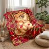 Plaid Paws Pattern Theme blanket Lightweight Warm Flannel Blanket Decorative Throw Blanket for Home Decoration