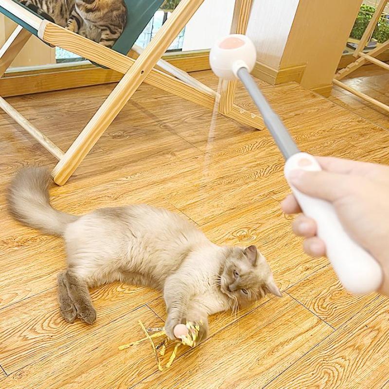 1/3Pcs Laser Small Bell Cat Feather Wand Cat Teaser Stick Telescopic Stick Fun Indoor Play And Exercise Cat Pet Interactive Toy