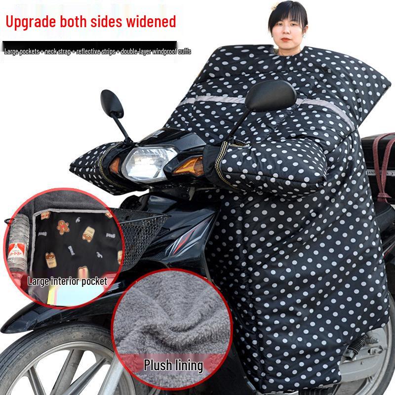 Bent Beam Motorcycle Windshield Fleece-Lined Waterproof Knee Pads - Warm, Thickened, Cold-Proof, Four Seasons Use.