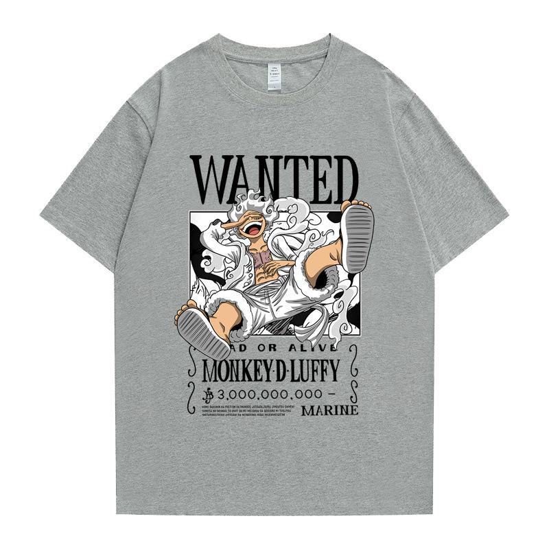 Japanese ONE PIECE Nika Luffy Anime Peripheral Short Sleeve Tops Male Autumn Teen Student Crew Neck T-Shirt Graphic T Shirts